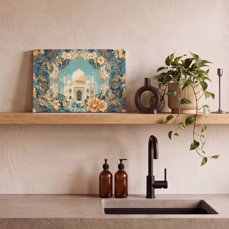 Canvas schilderij - Taj Mahal - Ramadan - Bloemen - Islamitische — 3
