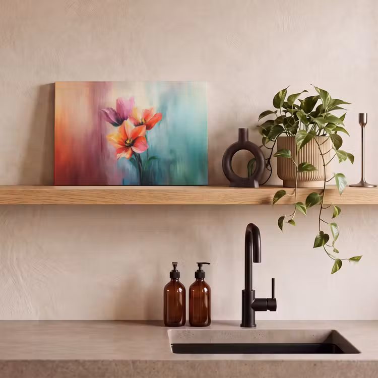 Canvas schilderij - Tulpen - Lichtreflecties - Kleurverloop — 3