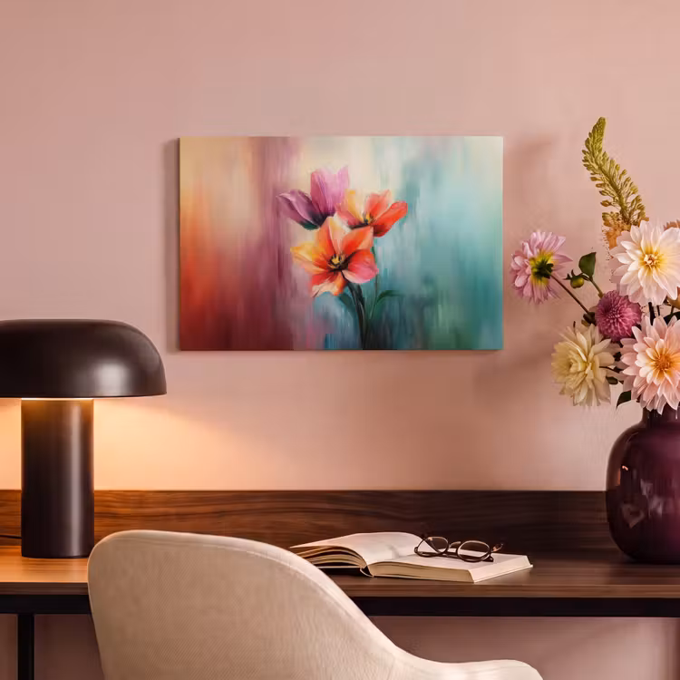 Canvas schilderij - Tulpen - Lichtreflecties - Kleurverloop — 4