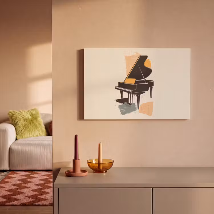 Canvas schilderij - Vleugel - Zwart - Abstract - Illustratie — 2