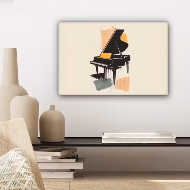 Canvas schilderij - Vleugel - Zwart - Abstract - Illustratie — 5