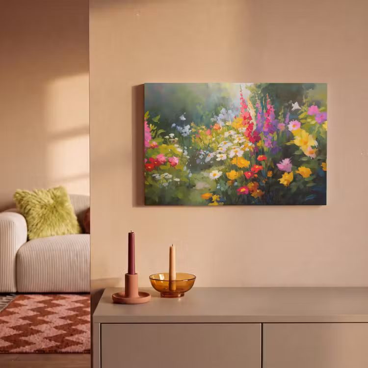 Canvas schilderij - Zomertuin - Sfeervol - Bloemen — 2