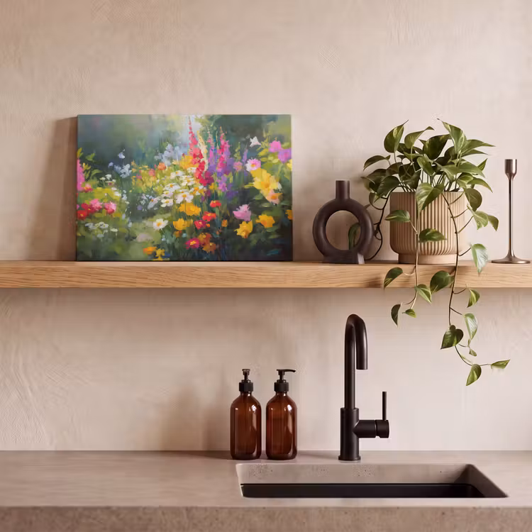 Canvas schilderij - Zomertuin - Sfeervol - Bloemen — 3