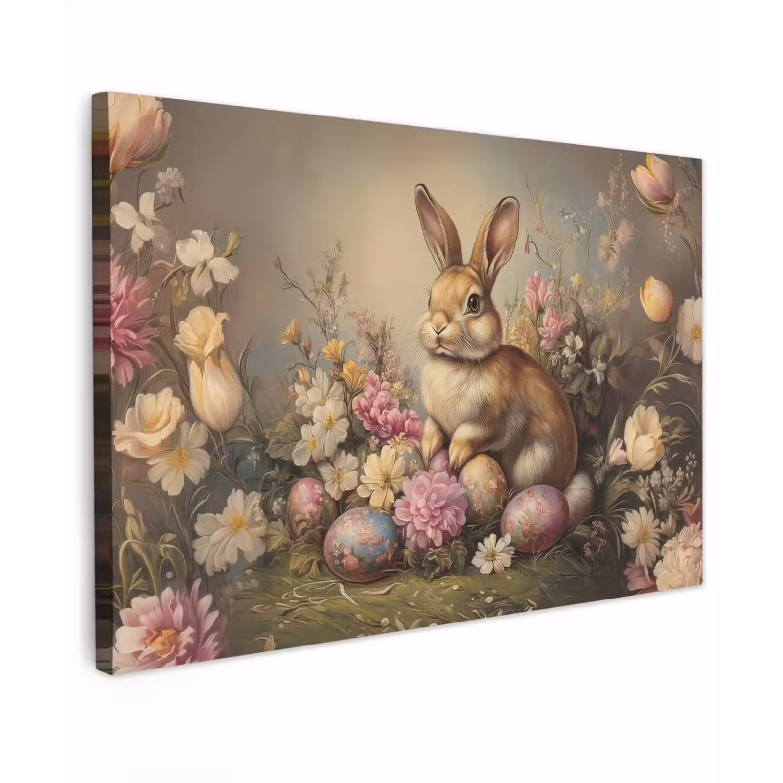 Canvas schilderij - Haas - Stilleven - Bloemen — 1