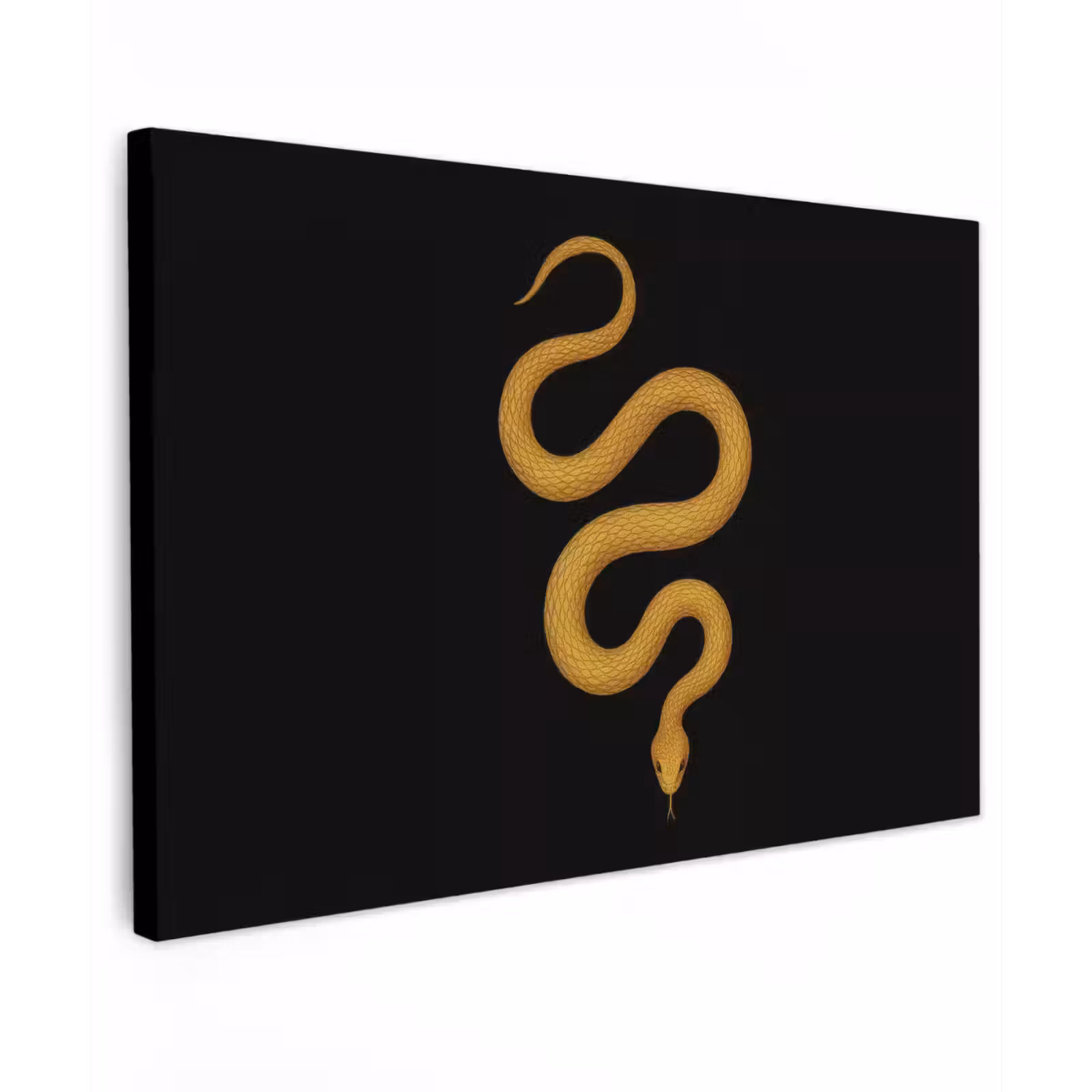 Canvas schilderij - Slang - Minimalistisch - Goud — 1