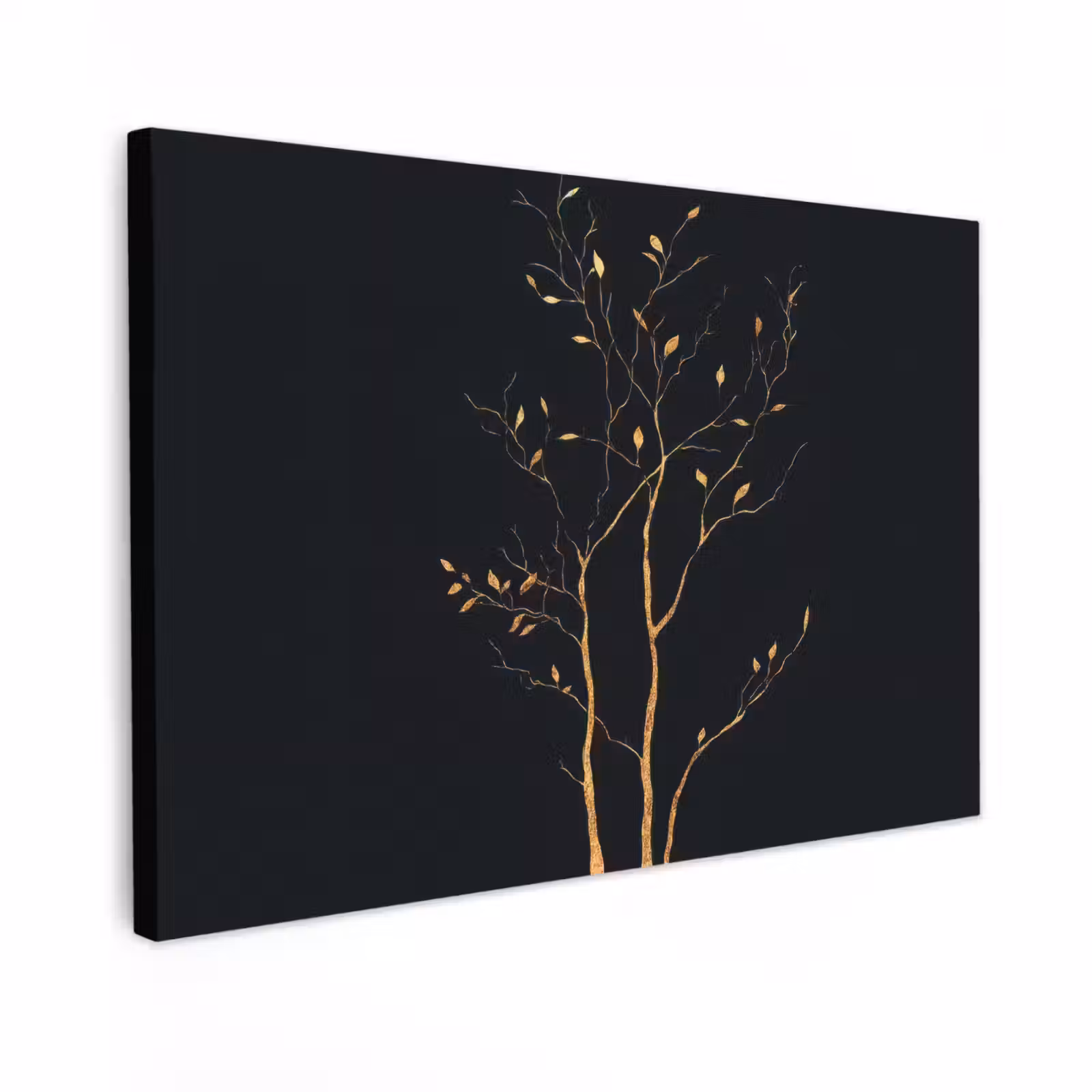 Canvas schilderij - Takken - Blaadjes - Zwart — 1
