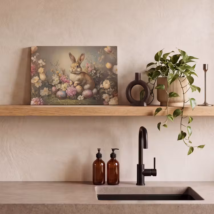 Canvas schilderij - Haas - Stilleven - Bloemen — 3