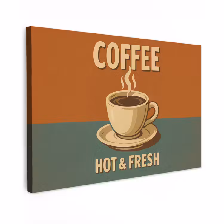 Canvas schilderij - Koffie - Kop - Vintage - Quote — 1