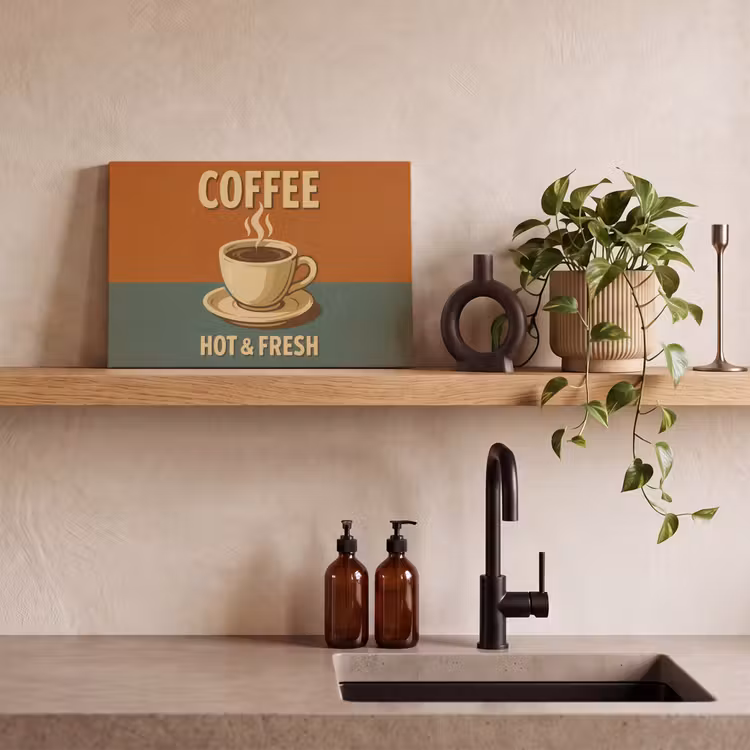 Canvas schilderij - Koffie - Kop - Vintage - Quote — 3