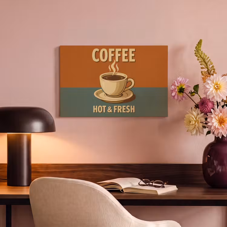 Canvas schilderij - Koffie - Kop - Vintage - Quote — 4