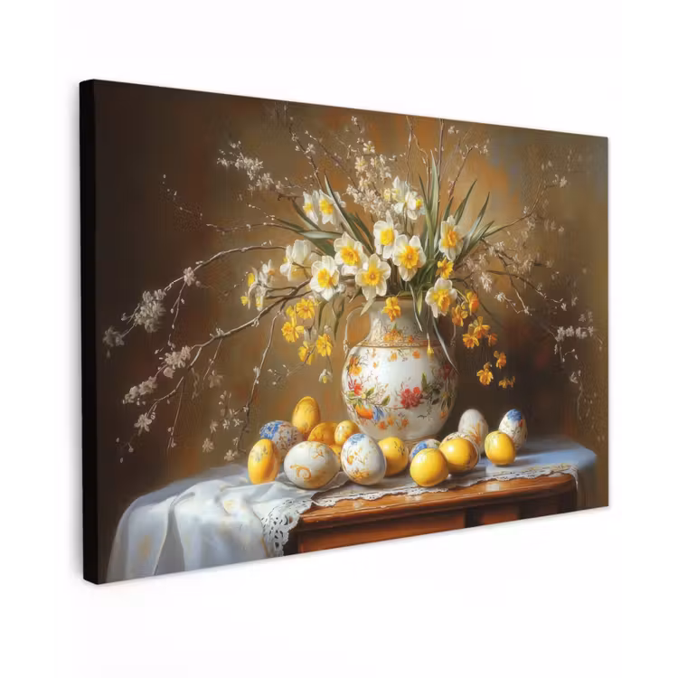 Canvas schilderij - Paaseieren - Stilleven - Vaas — 1