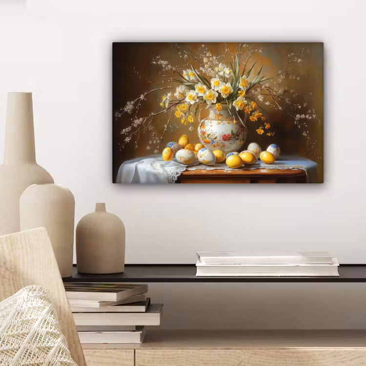 Canvas schilderij - Paaseieren - Stilleven - Vaas — 5
