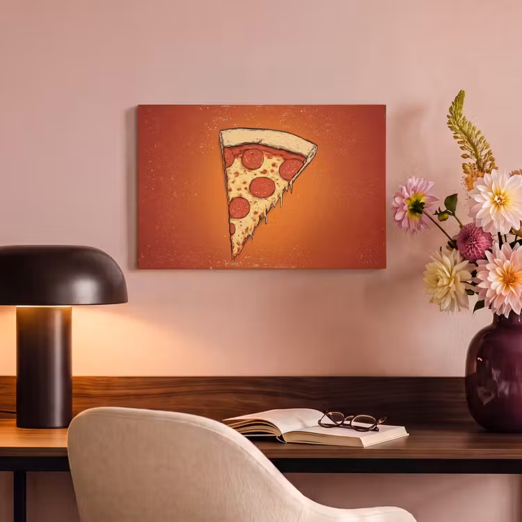 Canvas schilderij - Pizza - Kaas - Rood - Pepperoni — 4
