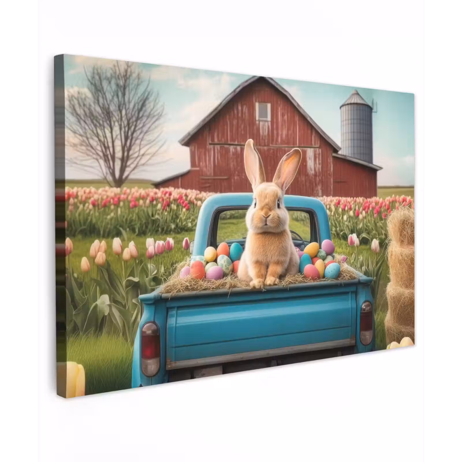 Canvas schilderij - Konijn - Boerderij - Eieren — 1