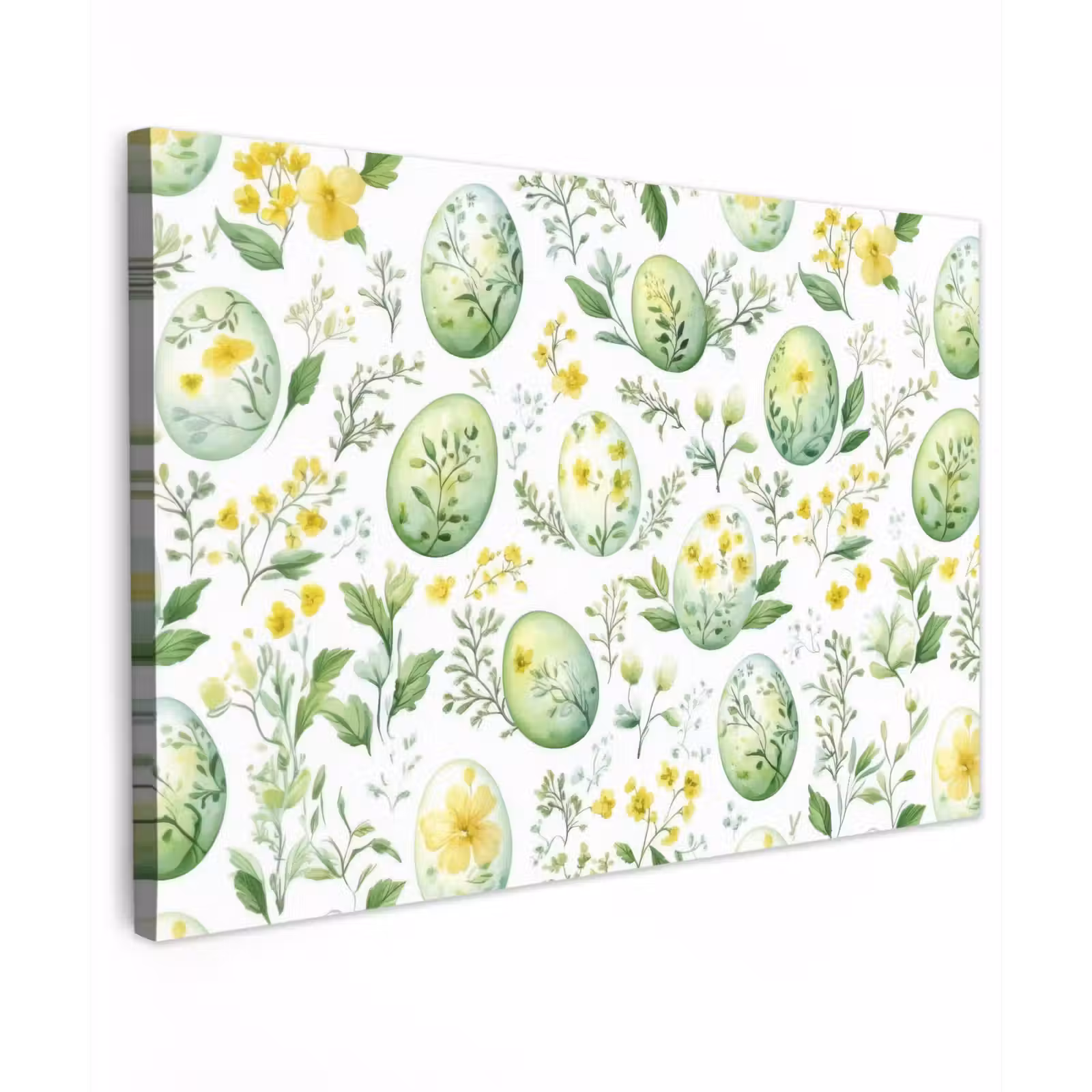 Canvas schilderij - Patroon - Groen - Eieren — 1
