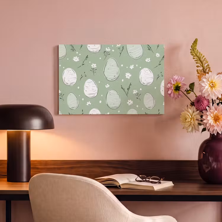 Canvas schilderij - Groen - Eieren - Patroon — 4