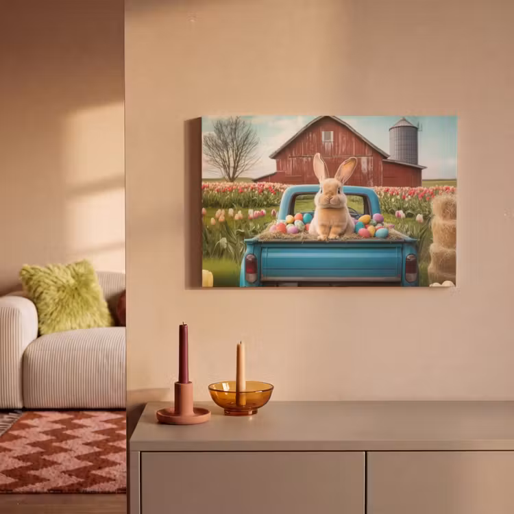 Canvas schilderij - Konijn - Boerderij - Eieren — 2