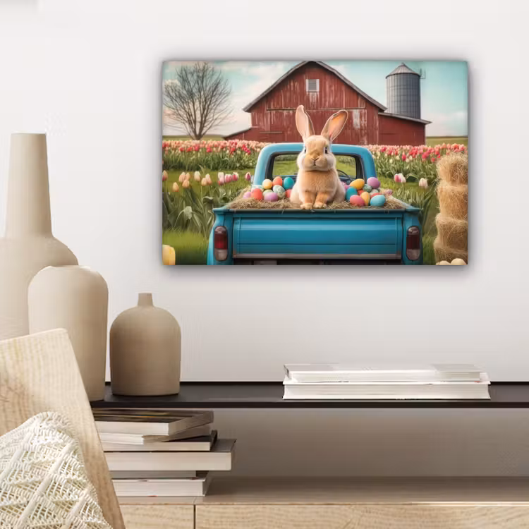 Canvas schilderij - Konijn - Boerderij - Eieren — 5