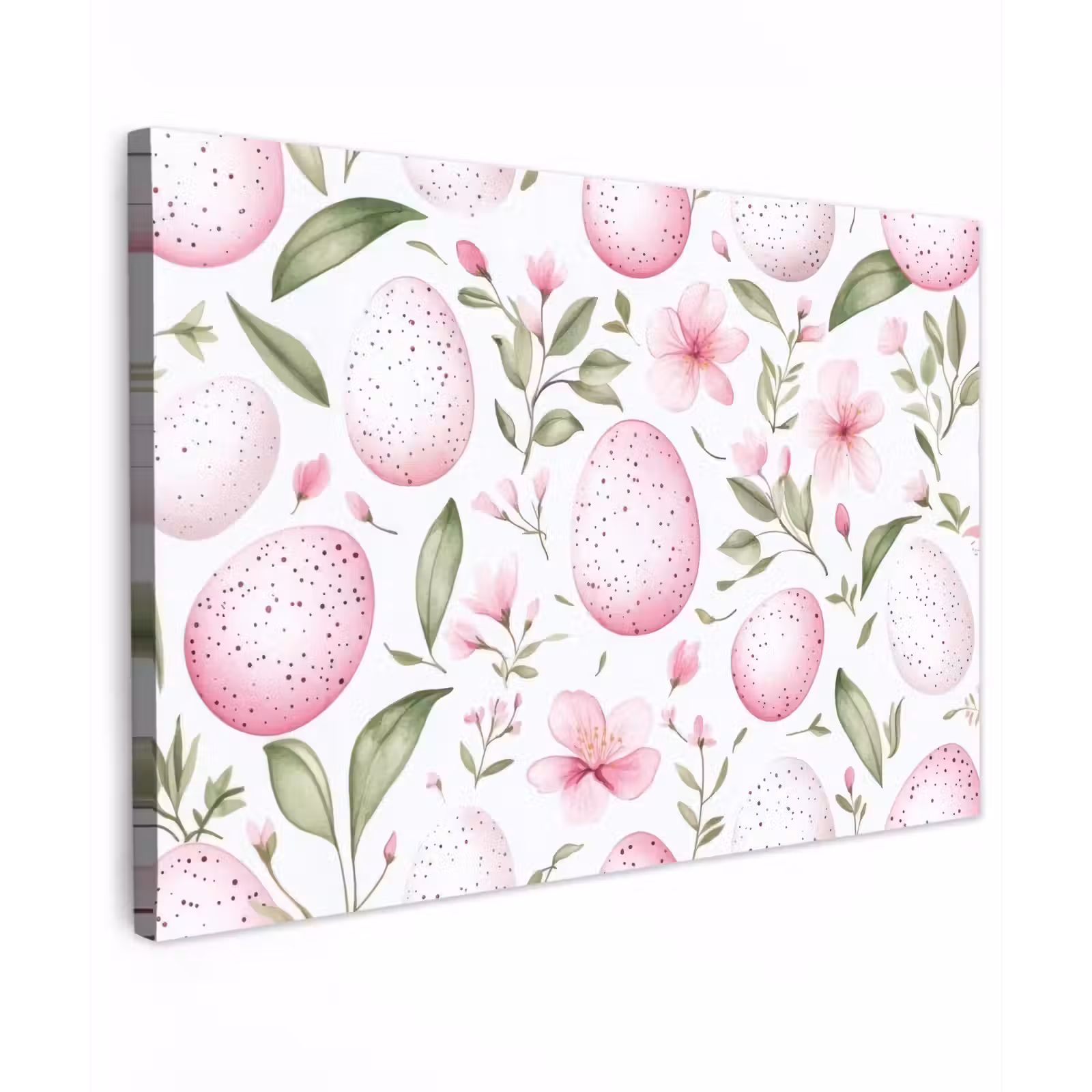 Canvas schilderij - Patroon - Eieren - Roze - Pasen — 1
