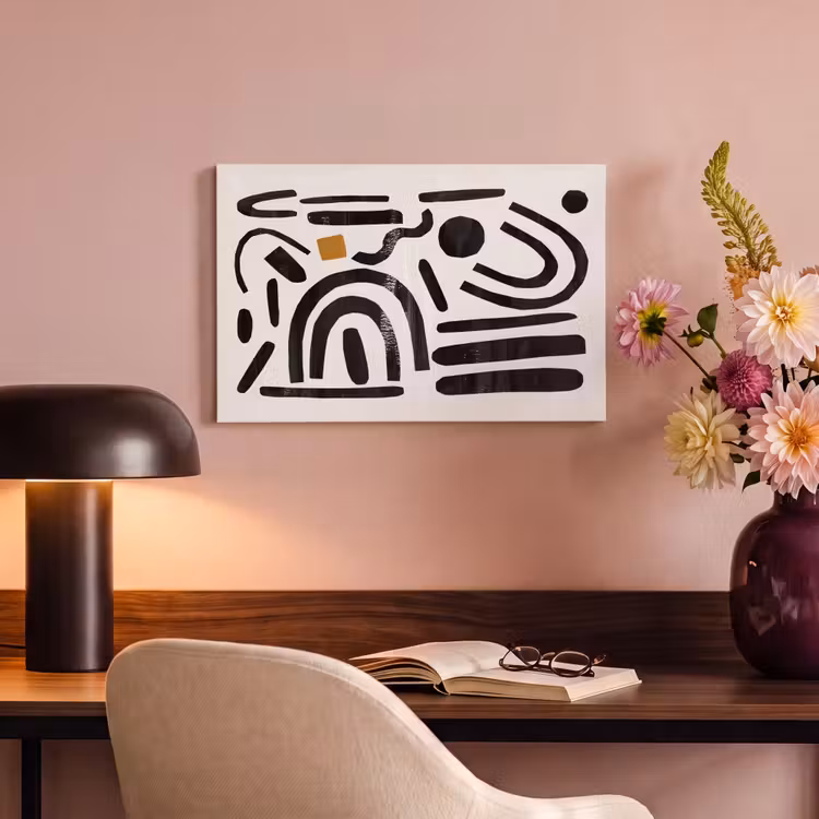 Canvas schilderij - Kunst - Abstract - Zwart - Modern - Beige — 4