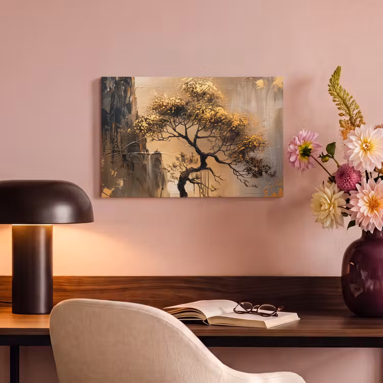 Canvas schilderij - Kunst - Boom - Goud - Modern — 4