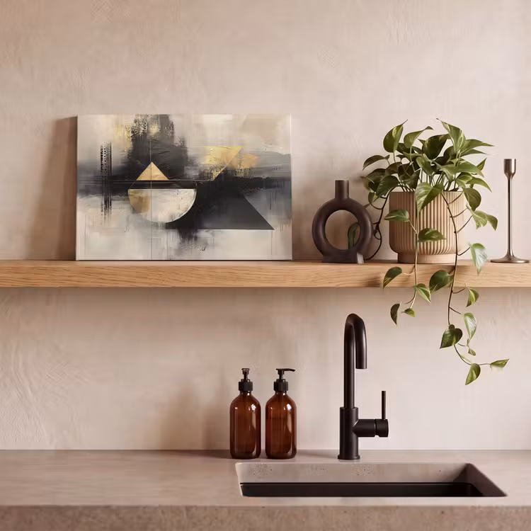 Canvas schilderij - Kunst - Modern - Luxe - Goud - Zwart — 3