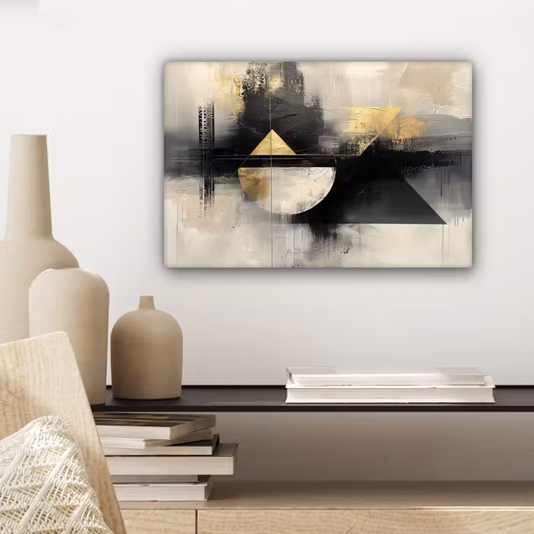 Canvas schilderij - Kunst - Modern - Luxe - Goud - Zwart — 5