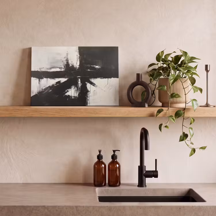Canvas schilderij - Kunst - Zwart - Modern - Wit — 3