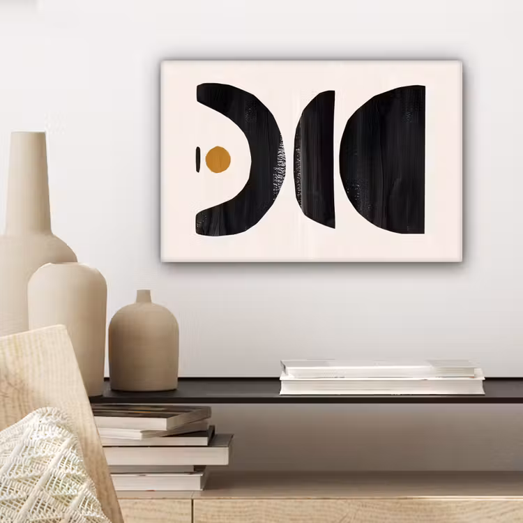 Canvas schilderij - Modern - Abstracte kunst - Zwart - Beige — 5