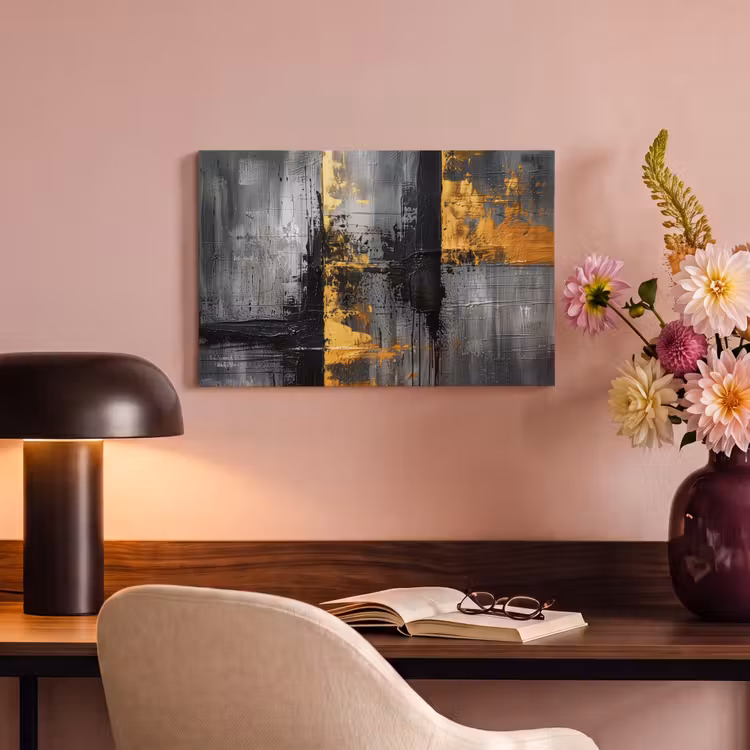 Canvas schilderij - Modern - Kunst - Goud - Zwart - Luxe — 4