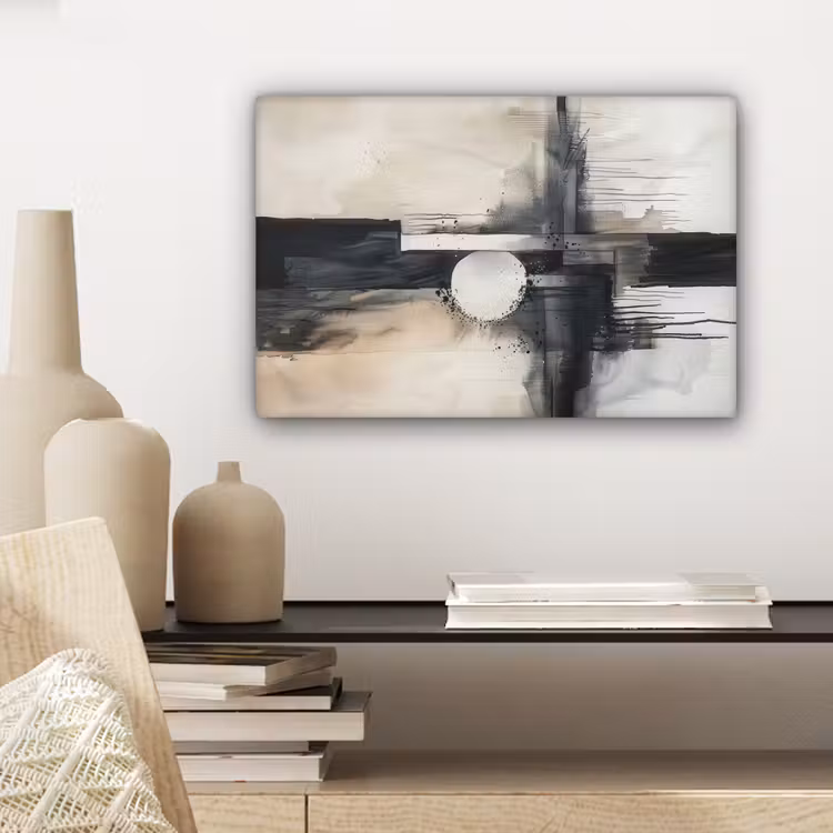 Canvas schilderij - Moderne kunst - Grijs - Industrieel - Wit — 5