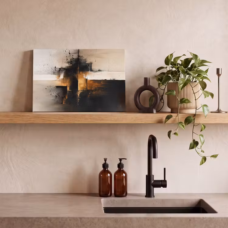 Canvas schilderij - Moderne kunst - Zwart - Goud - Luxe — 3
