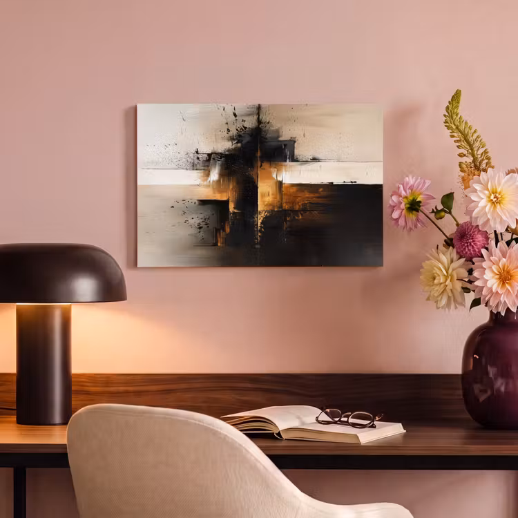Canvas schilderij - Moderne kunst - Zwart - Goud - Luxe — 4