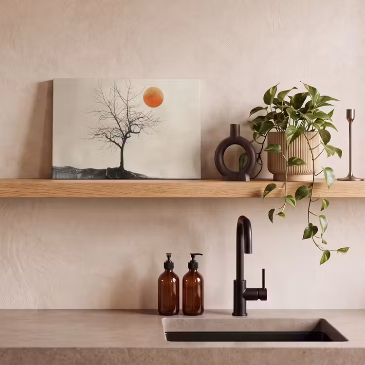 Canvas schilderij - Natuur - Zwart - Maan - Kunst - Modern — 3