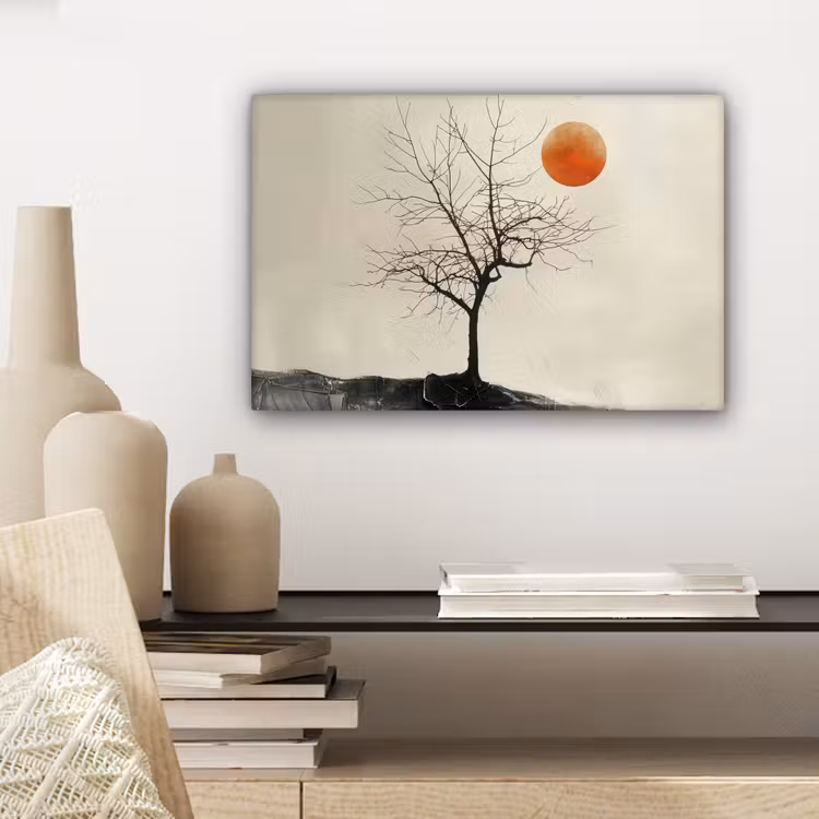 Canvas schilderij - Natuur - Zwart - Maan - Kunst - Modern — 5