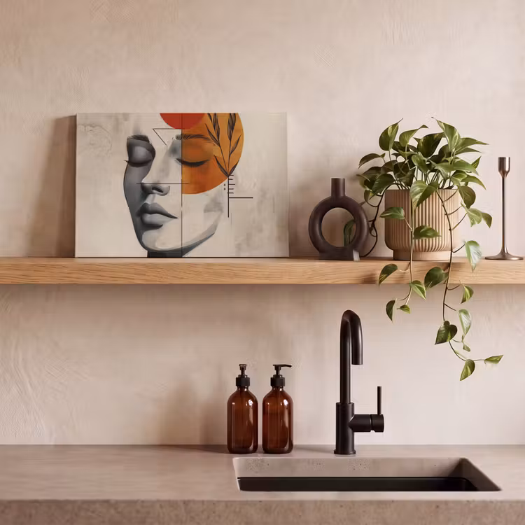 Canvas schilderij - Vrouw - Botanisch - Oranje - Kunst - Modern — 3