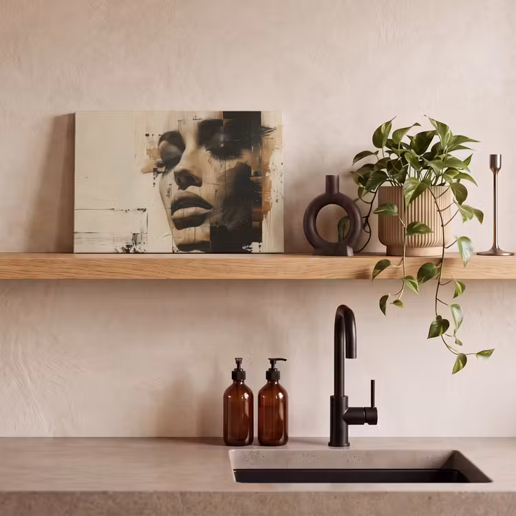Canvas schilderij - Vrouw - Kunst - Modern - Beige — 3