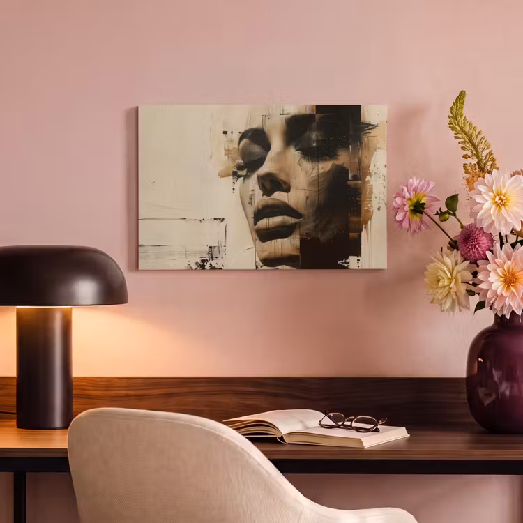 Canvas schilderij - Vrouw - Kunst - Modern - Beige — 4