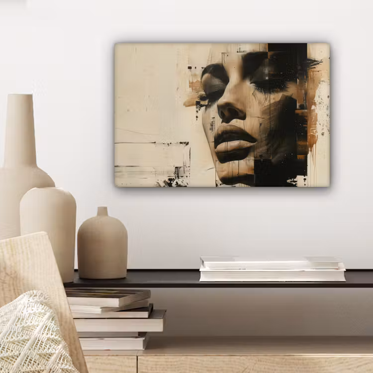 Canvas schilderij - Vrouw - Kunst - Modern - Beige — 5