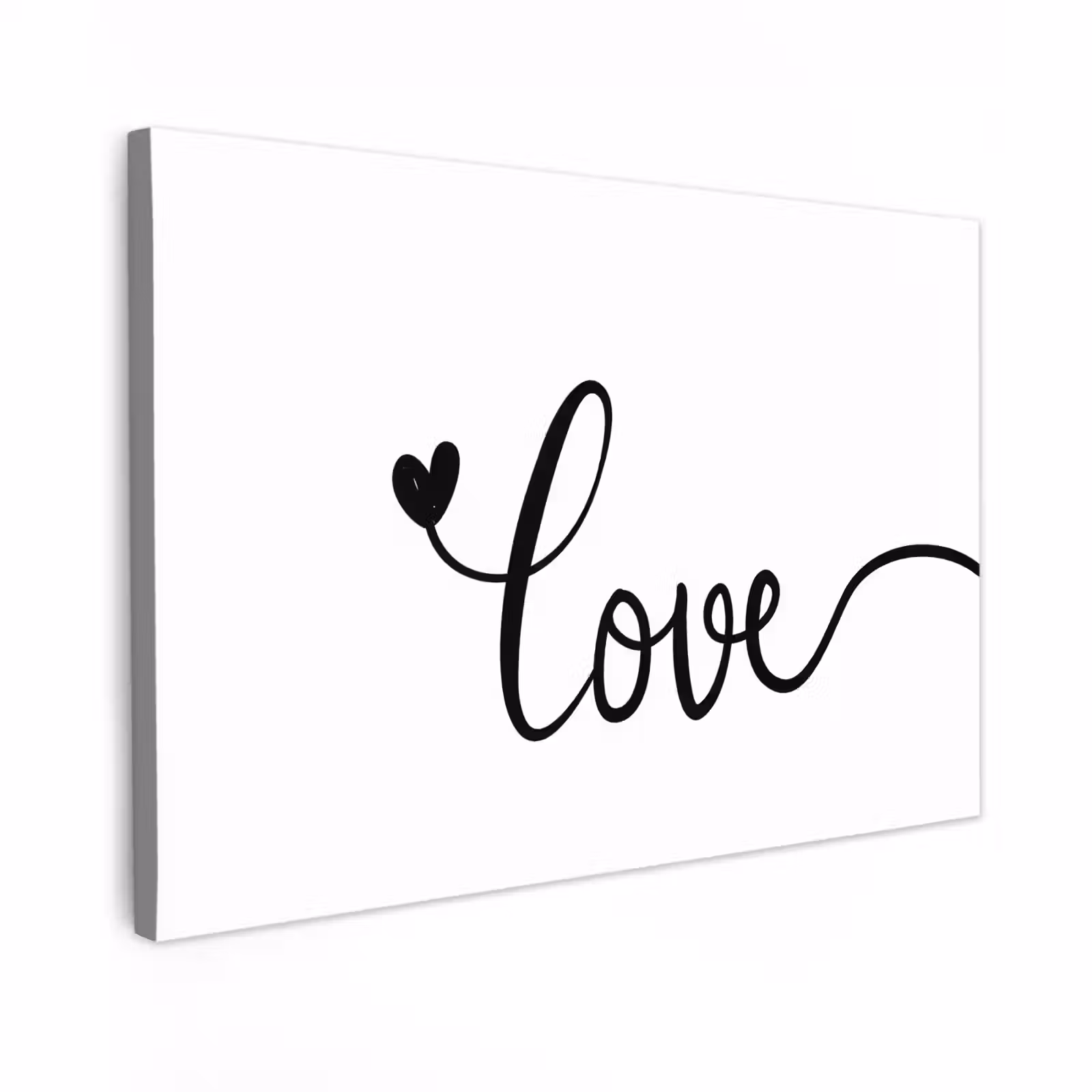 Canvas schilderij - Quotes - Love - Hartje - Zwart — 1