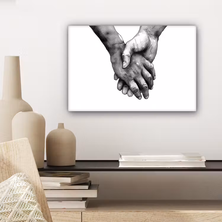 Canvas schilderij - Handen - Zwart - Modern - Kunst — 5