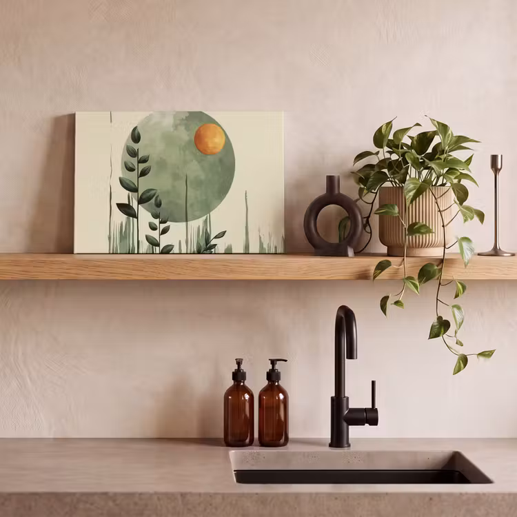 Canvas schilderij - Kunst - Groen - Botanisch - Modern — 3