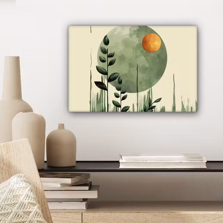 Canvas schilderij - Kunst - Groen - Botanisch - Modern — 5