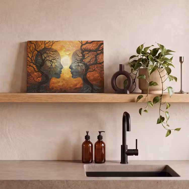 Canvas schilderij - Kunst - Mensen - Bomen - Abstract — 3