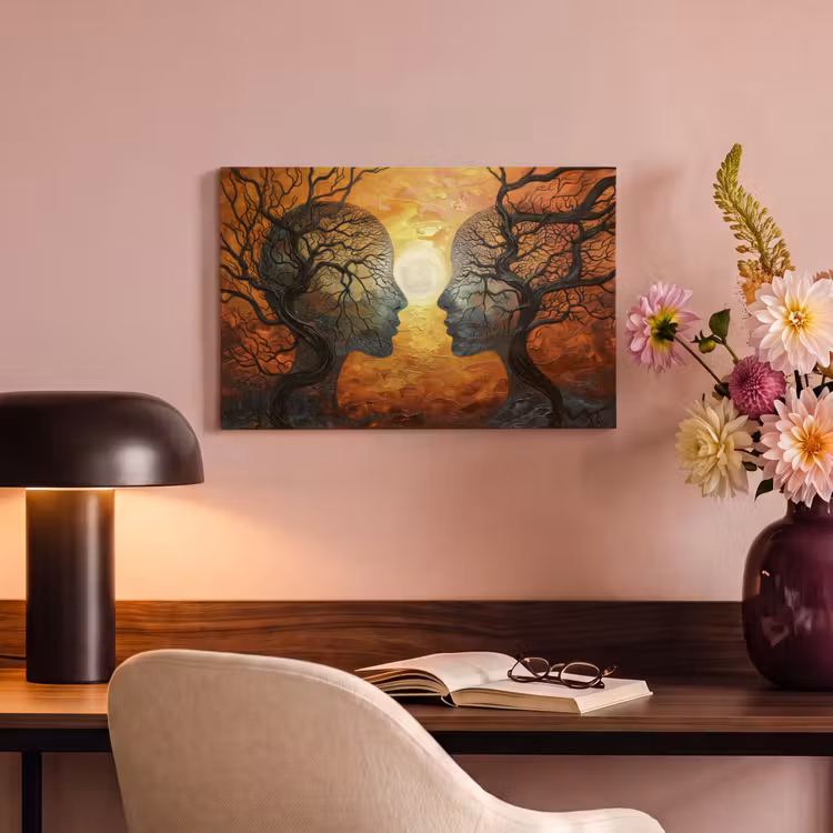 Canvas schilderij - Kunst - Mensen - Bomen - Abstract — 4