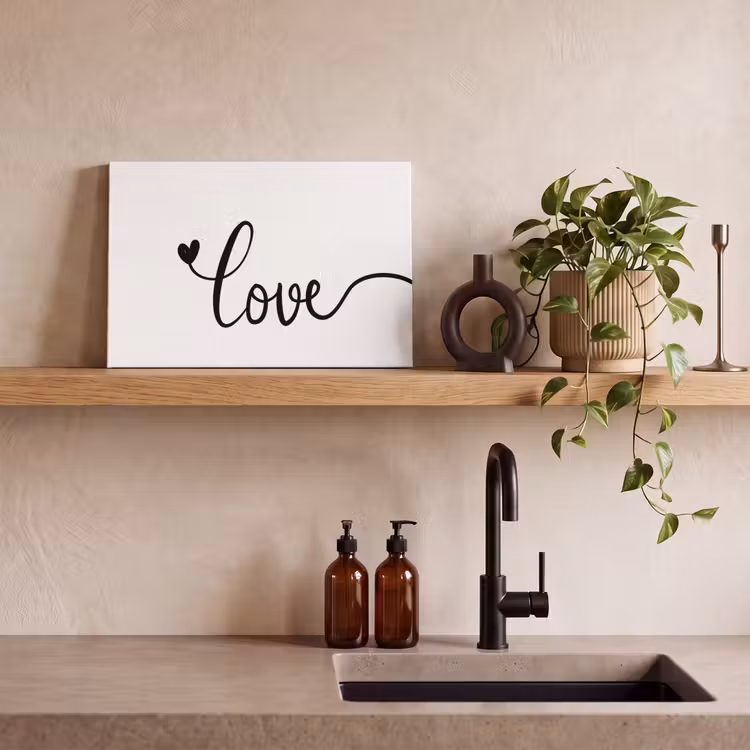 Canvas schilderij - Quotes - Love - Hartje - Zwart — 3