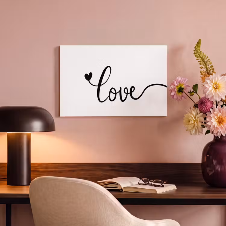 Canvas schilderij - Quotes - Love - Hartje - Zwart — 4