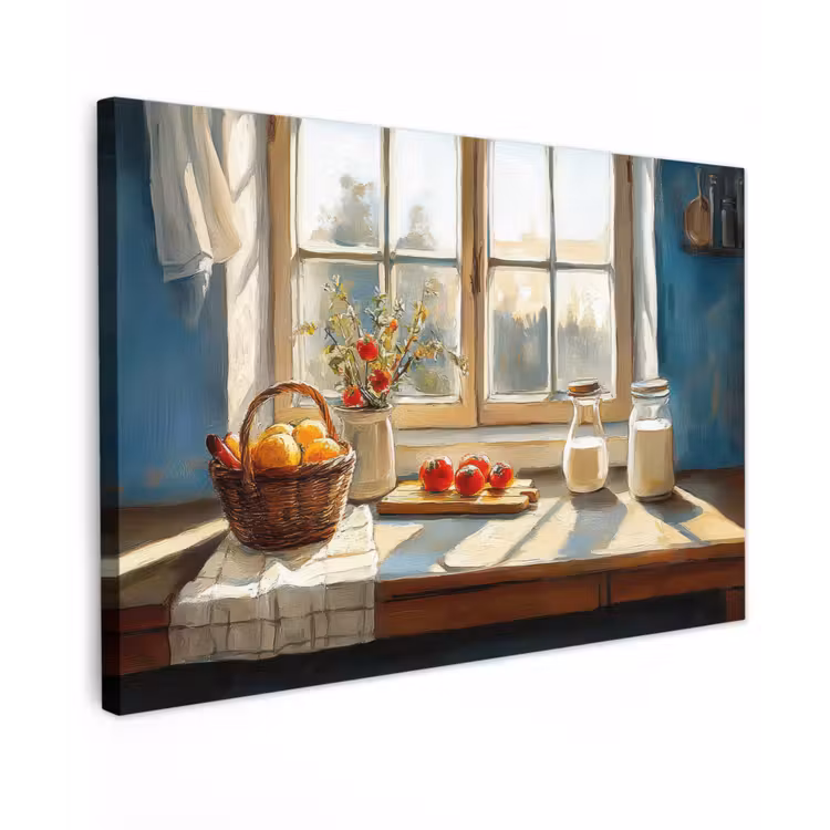 Canvas schilderij - Stilleven - Keuken - Doorkijk - Vintage — 1