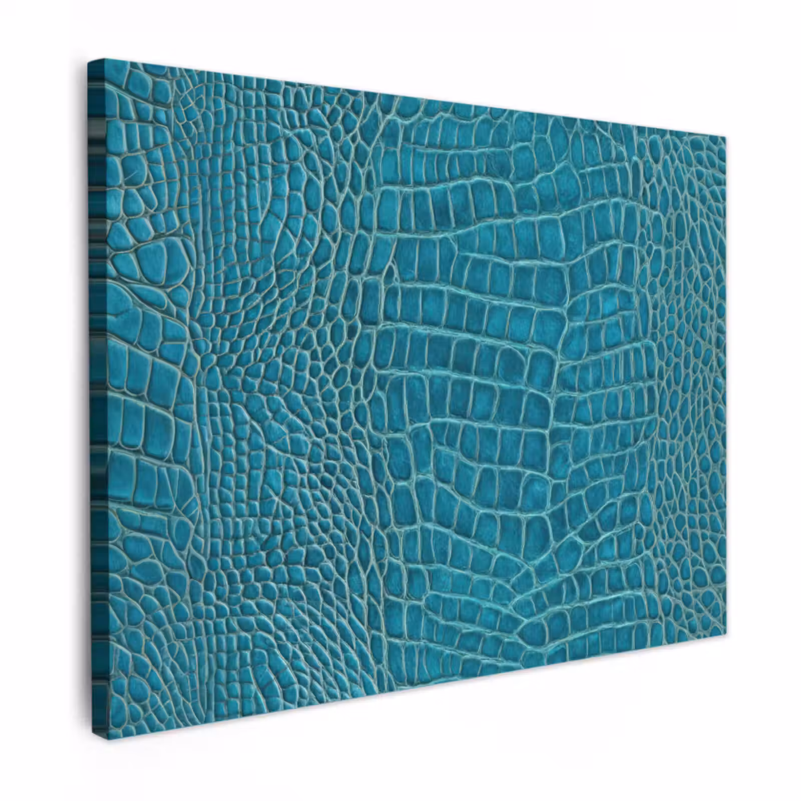 Canvas schilderij - Krokodillenleertextuur - Blauw - Exotisch — 1