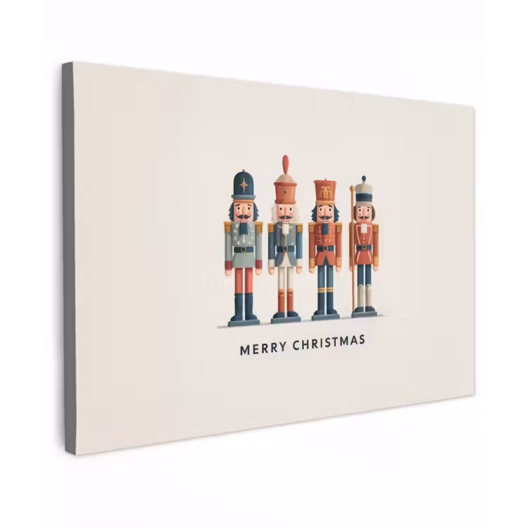 Canvas schilderij - Notenkrakers - Minimalistisch - Kerst - Beige — 1